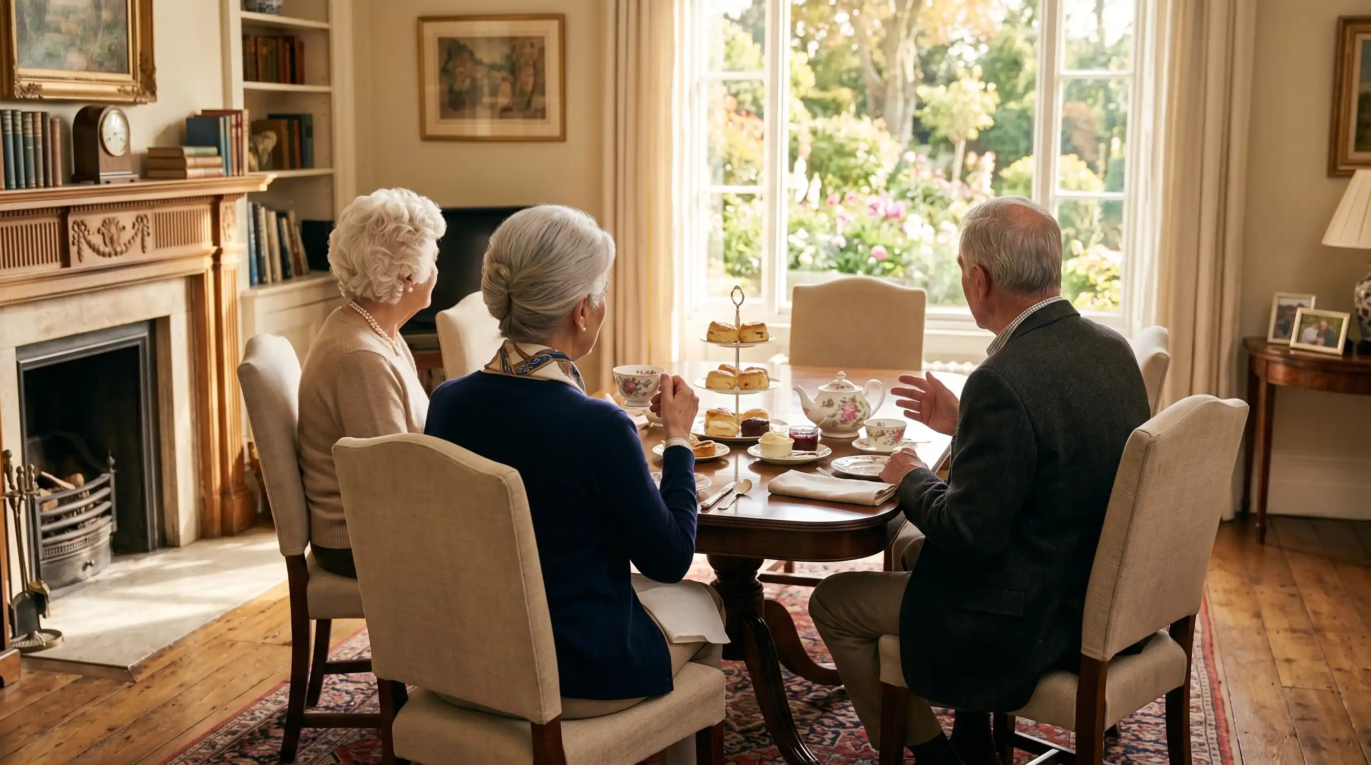 Elegant senior dining in a fine restaurant with a companion